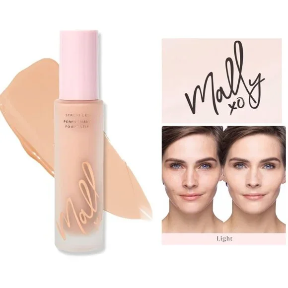 MALLY Stress Less Performance Lightweight Satin Foundation ~ Light 30ml NIB - Picture 8 of 10